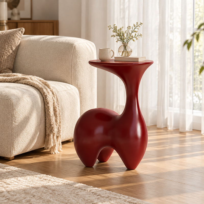 Small Rabbit Side Table Modern Art Deco Fiberglass Rabbit-Shaped Decorative Side Table 1-Tier ...