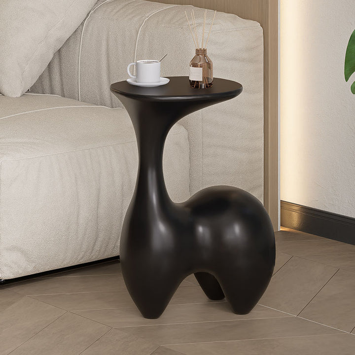 Modern Art Deco Fiberglass Rabbit-Shaped Decorative Side Table 1-Tier For Living Room