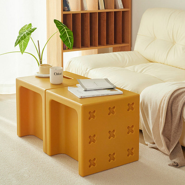 Modern Minimalist PE Plastic Square Decorative Multifunctional Highly Practical Side Table For Living Room &amp; Bedroom