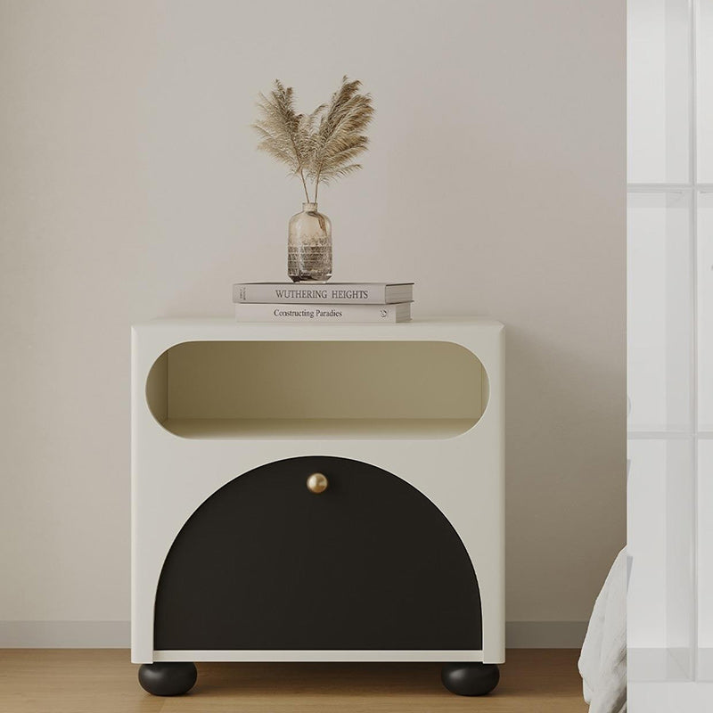 Contemporary Nordic Pine Wood Cube Nightstand 1-Drawer Dice Design For Bedroom