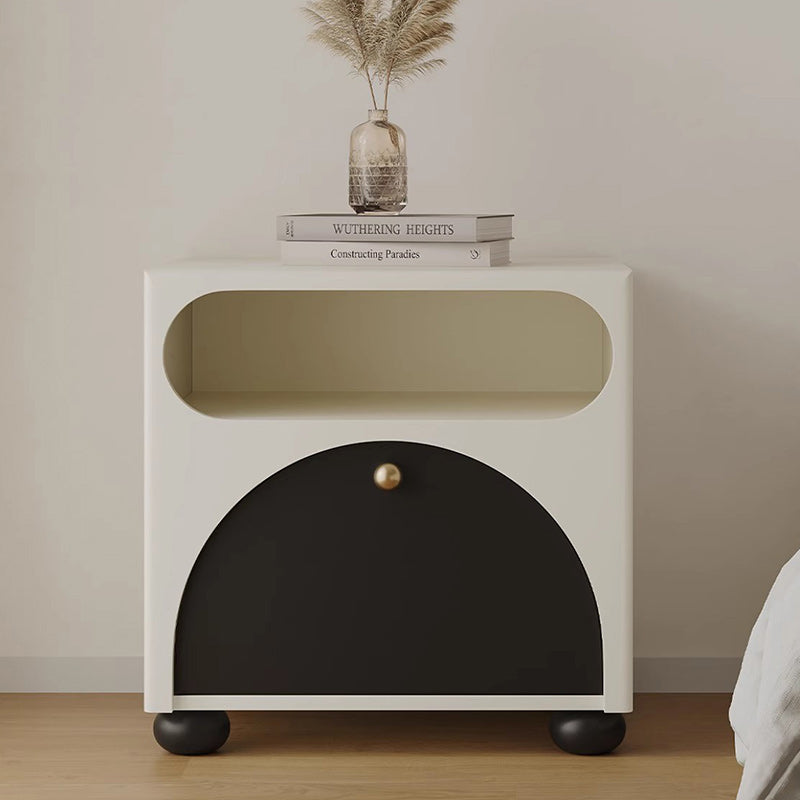 Contemporary Nordic Pine Wood Cube Nightstand 1-Drawer Dice Design For Bedroom