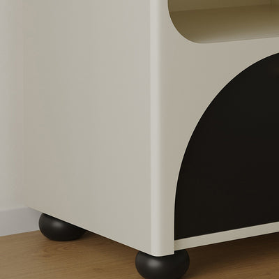 Contemporary Nordic Pine Wood Cube Nightstand 1-Drawer Dice Design For Bedroom
