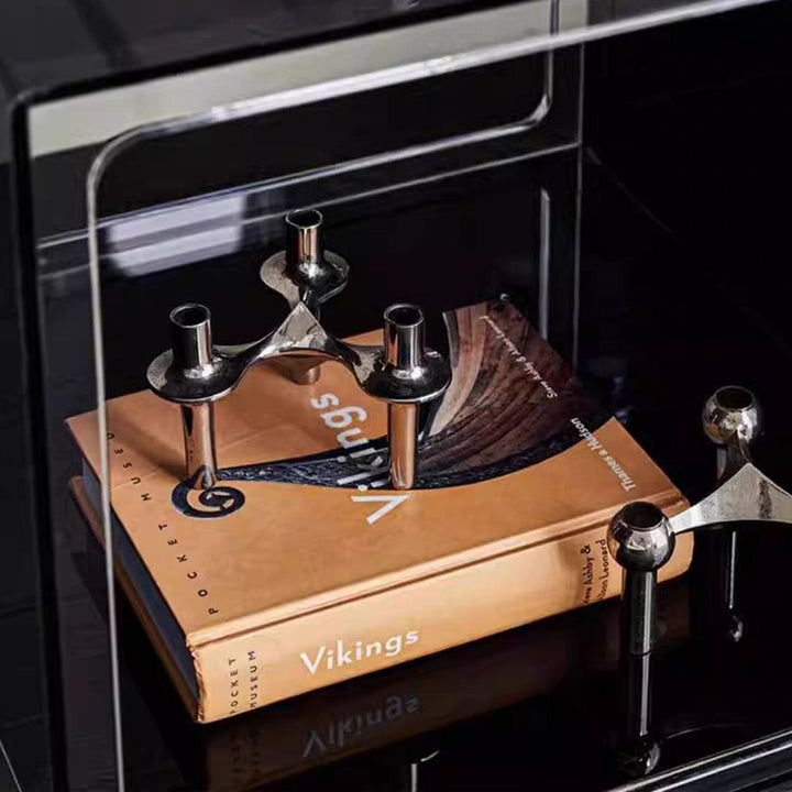 Modern Minimalist Acrylic Cube Side Table With Wheels For Bedroom &amp; Living Room