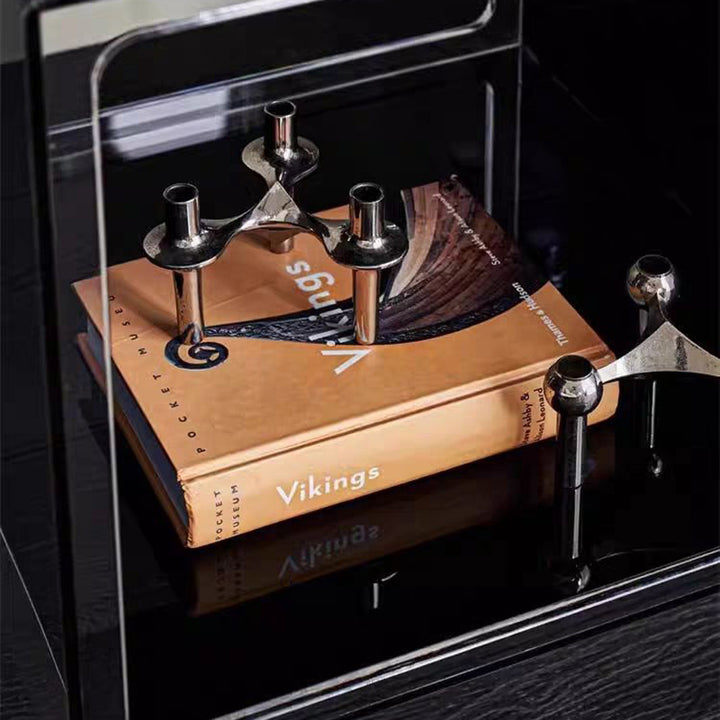 Modern Minimalist Acrylic Cube Side Table With Wheels For Bedroom &amp; Living Room