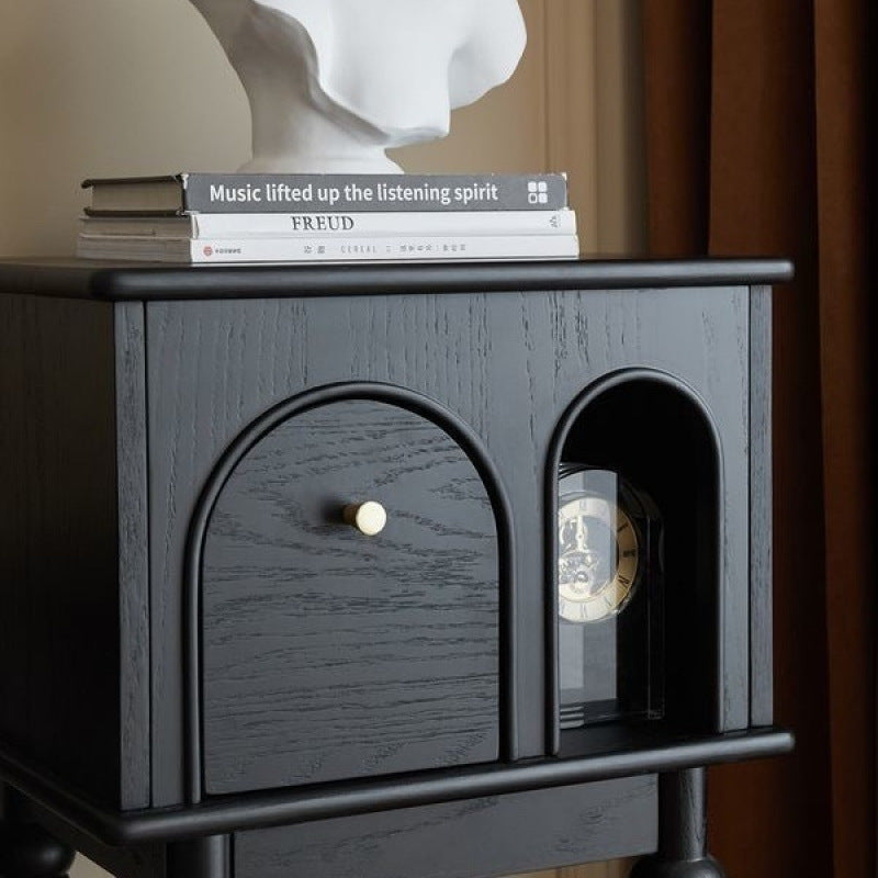 Mesa Auxiliar Rectangular de Madera Maciza Tradicional Francesa para Sala de Estar 