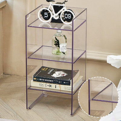 Modern Minimalist PC Rectangular Side Table 2/3-Tier For Living Room