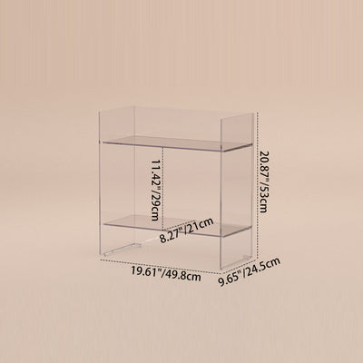 Modern Minimalist PC Rectangular Side Table 2/3-Tier For Living Room