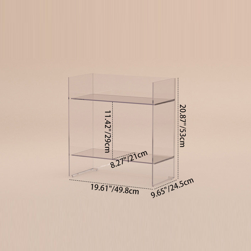 Modern Minimalist PC Rectangular Side Table 2/3-Tier For Living Room