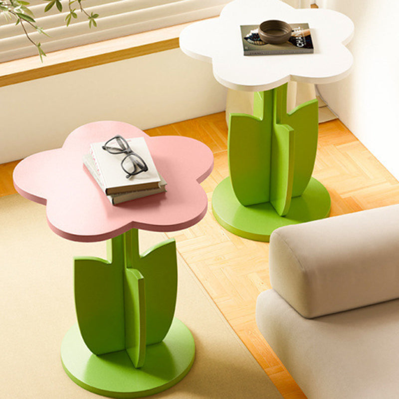 Contemporary Creative Plank Floral Side Table For Living Room