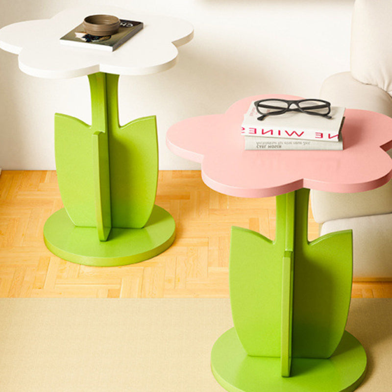 Contemporary Creative Plank Floral Side Table For Living Room