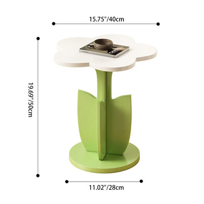 Contemporary Creative Plank Floral Side Table For Living Room