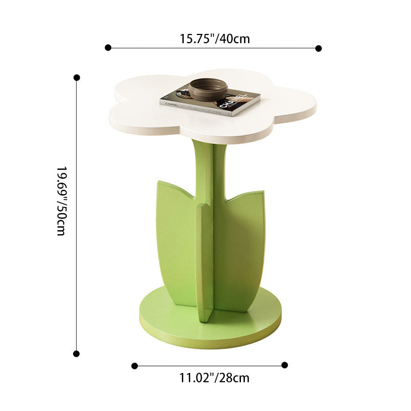 Contemporary Creative Plank Floral Side Table For Living Room