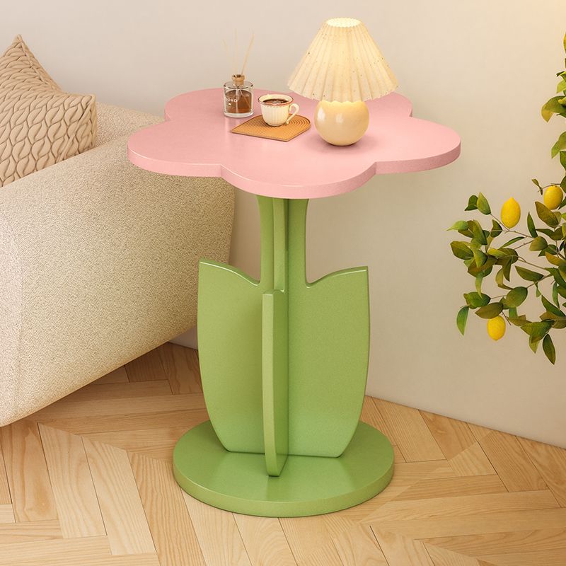 Contemporary Creative Plank Floral Side Table For Living Room