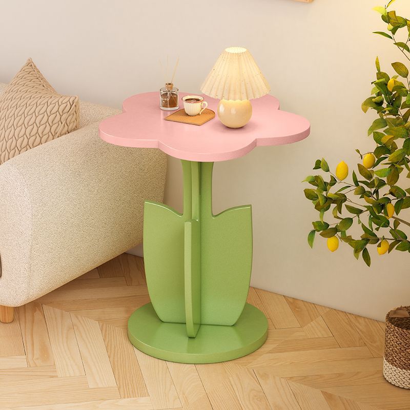 Contemporary Creative Plank Floral Side Table For Living Room