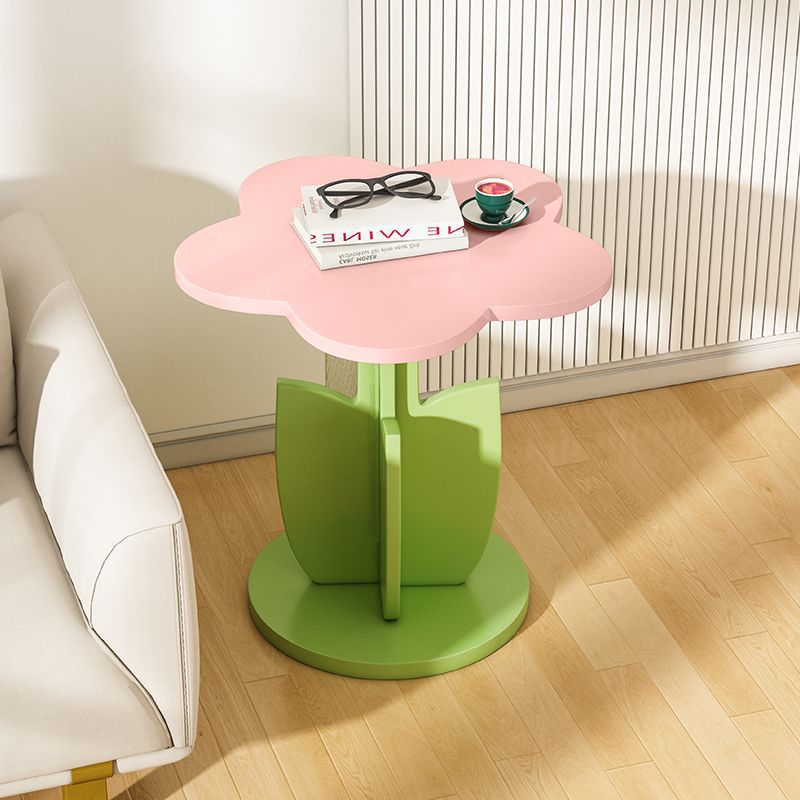 Contemporary Creative Plank Floral Side Table For Living Room