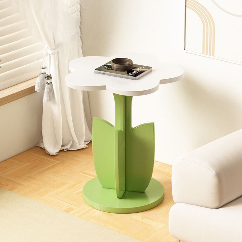 Contemporary Creative Plank Floral Side Table For Living Room