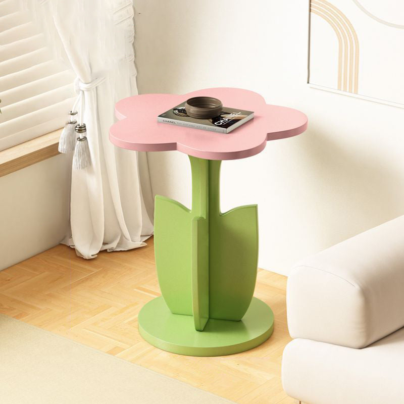 Contemporary Creative Plank Floral Side Table For Living Room