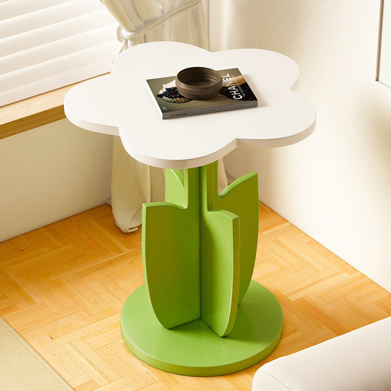 Contemporary Creative Plank Floral Side Table For Living Room