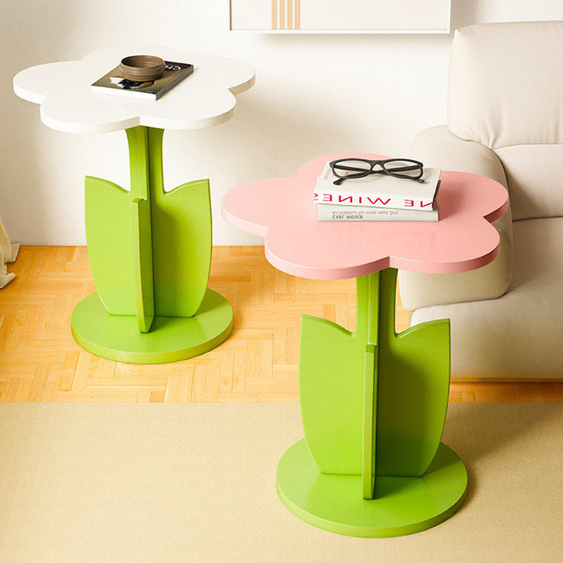 Contemporary Creative Plank Floral Side Table For Living Room