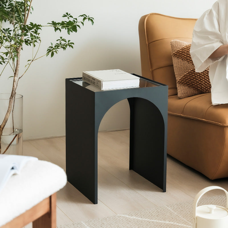 Modern Minimalist Iron & Acrylic Rectangular Arch Side Table For Living Room & Bedroom
