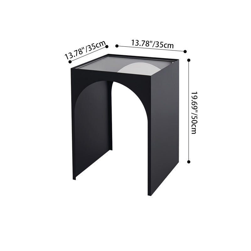 Modern Minimalist Iron & Acrylic Rectangular Arch Side Table For Living Room & Bedroom