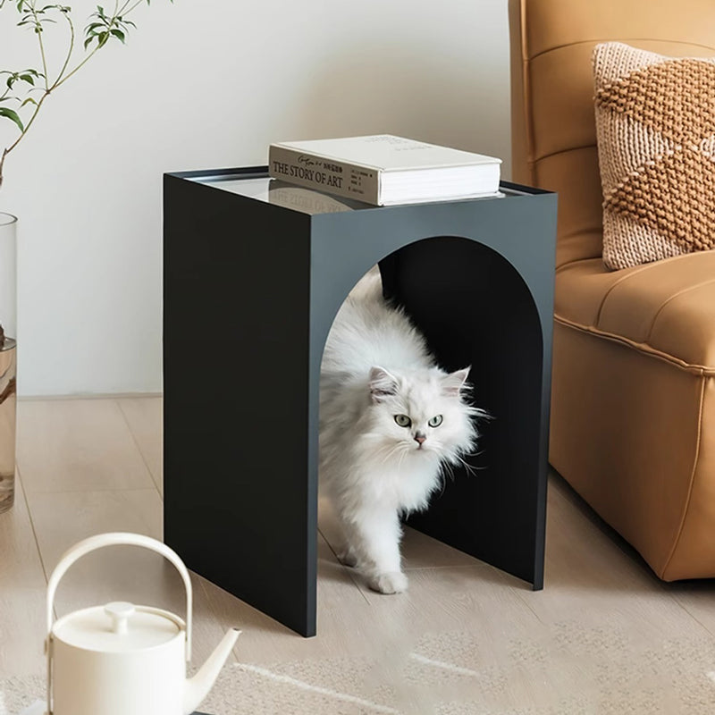 Modern Minimalist Iron & Acrylic Rectangular Arch Side Table For Living Room & Bedroom