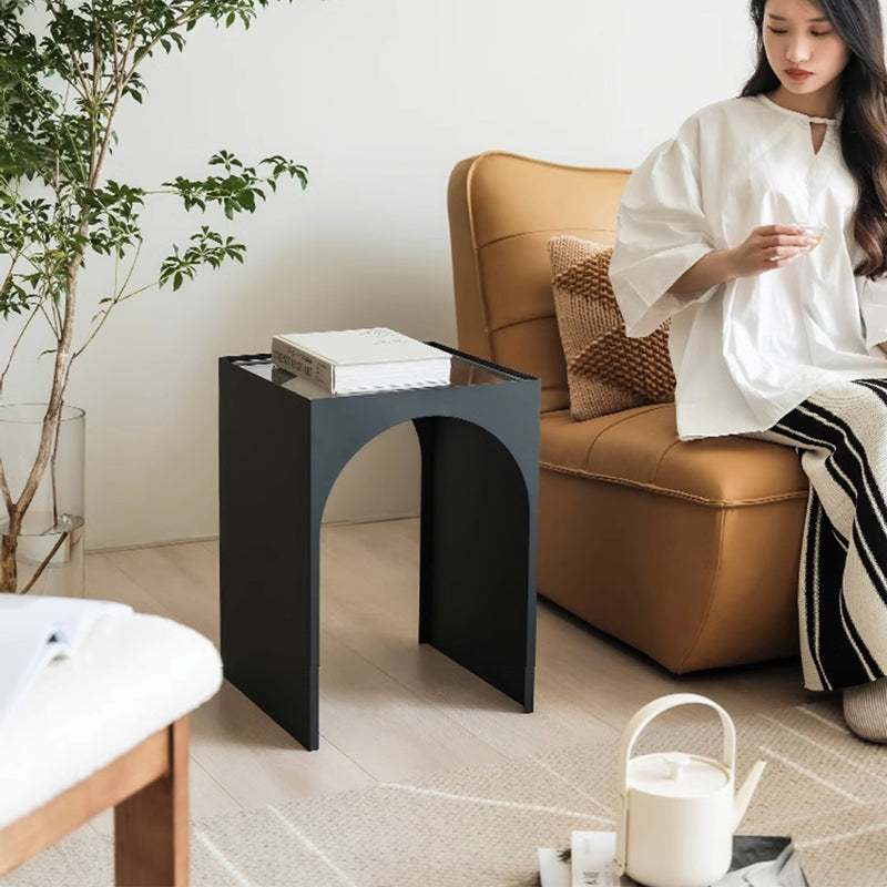 Modern Minimalist Iron & Acrylic Rectangular Arch Side Table For Living Room & Bedroom