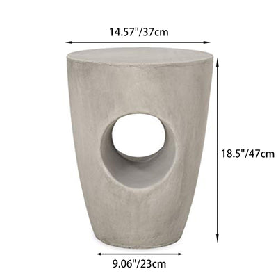 Contemporary Creative Magnesium Oxide Round Tree-Hollow Side Table With Wear-Resistant Pads For Bedroom And Living Room