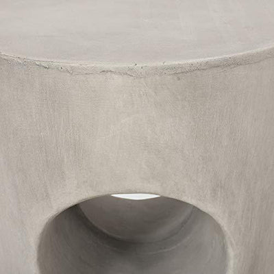 Contemporary Creative Magnesium Oxide Round Tree-Hollow Side Table With Wear-Resistant Pads For Bedroom And Living Room