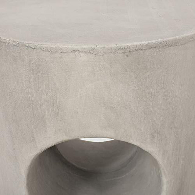 Contemporary Creative Magnesium Oxide Round Tree-Hollow Side Table With Wear-Resistant Pads For Bedroom And Living Room