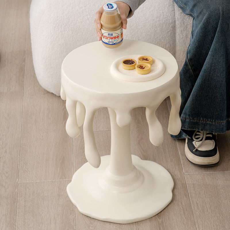 Contemporary Nordic Resin Waterdrop & Round Side Table For Living Room & Bedroom