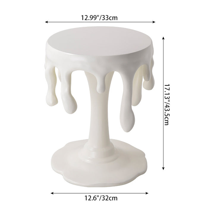 Table d'appoint contemporaine nordique en résine à goutte d'eau et ronde pour salon et chambre 