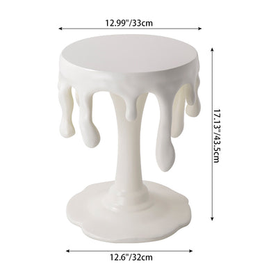 Contemporary Nordic Resin Waterdrop & Round Side Table For Living Room & Bedroom