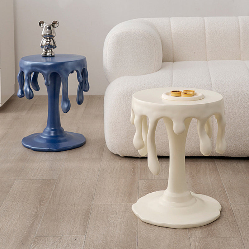 Contemporary Nordic Resin Waterdrop & Round Side Table For Living Room & Bedroom