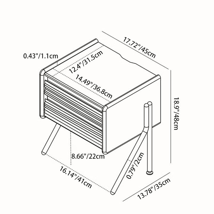 Table de nuit carrée contemporaine en dalle de roche nordique, pin, buis et acier inoxydable avec 2 tiroirs pour chambre et salon 
