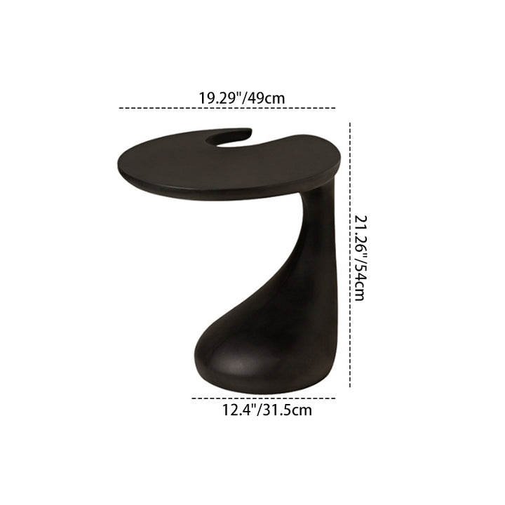 Table d'appoint en forme de dauphin contemporain et créatif avec patins antidérapants pour salon et chambre 
