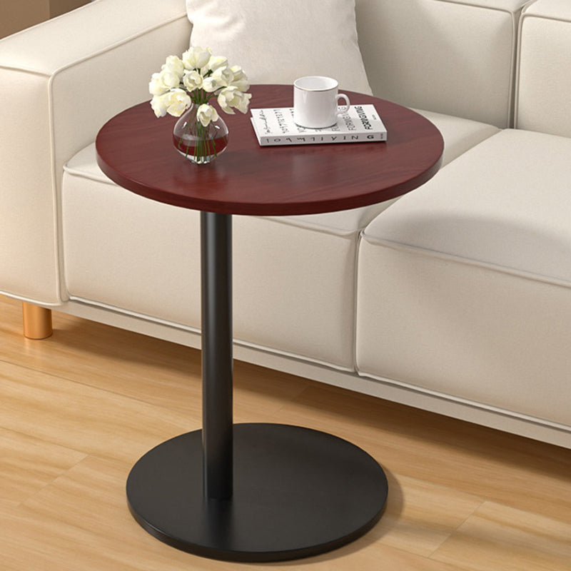 Modern Minimalist MDF & Stainless Steel Round Side Table With Mobility For Bedroom, Living Room