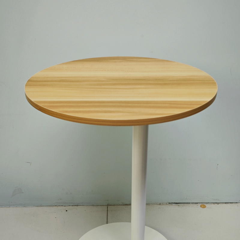 Modern Minimalist MDF & Stainless Steel Round Side Table With Mobility For Bedroom, Living Room