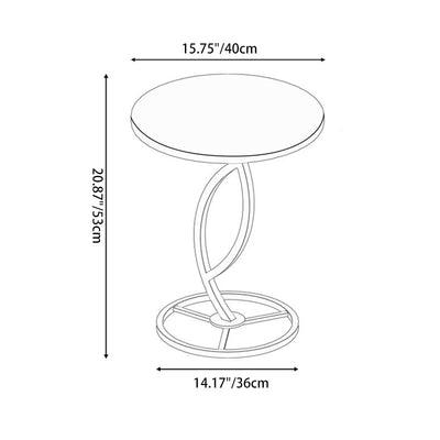 Moderner minimalistischer Steintisch & runder Eisentisch für Wohnzimmer & Schlafzimmer 