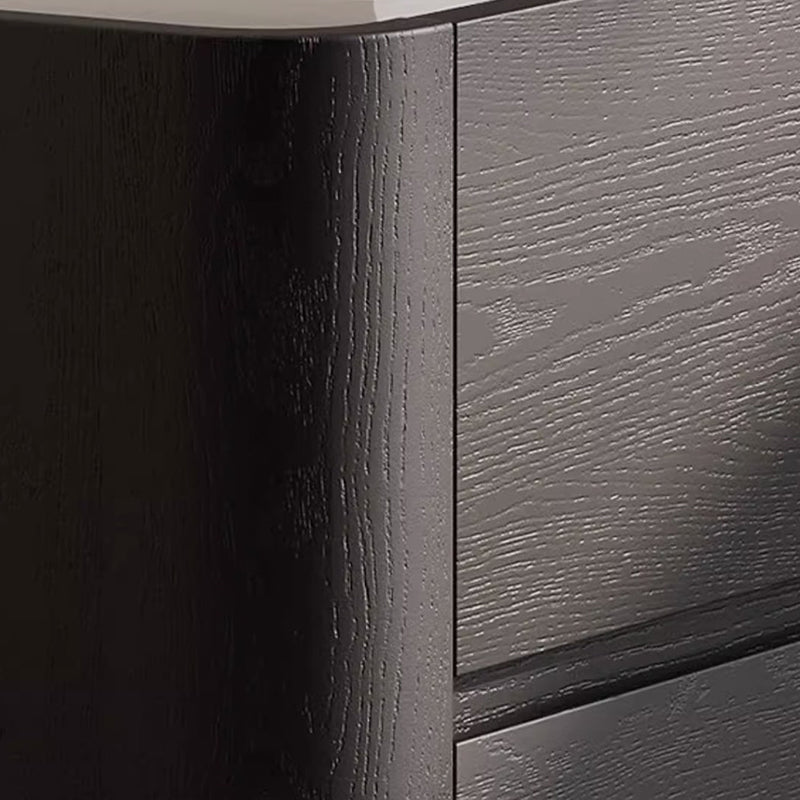 Table de nuit rectangulaire en bois nordique contemporain avec 2 tiroirs pour chambre et salon 