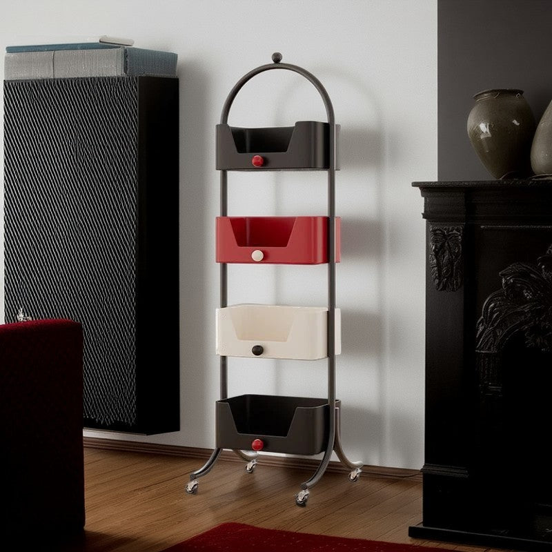 Modern Minimalist Iron &amp; Marble Rectangular Bookshelf 4-Tier Storage Rack For Living Room &amp; Home Office
