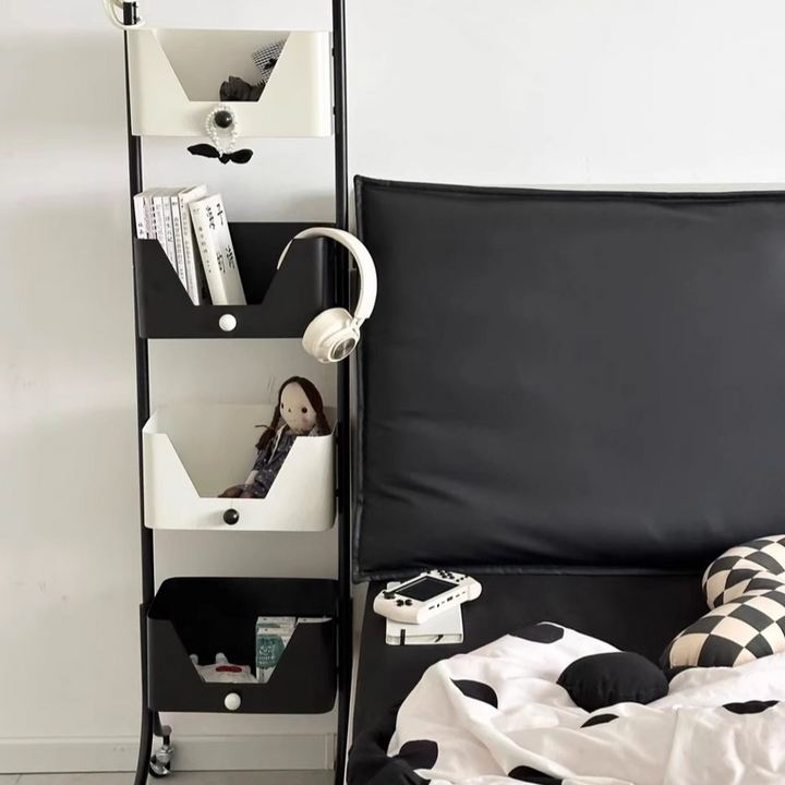 Modern Minimalist Iron &amp; Marble Rectangular Bookshelf 4-Tier Storage Rack For Living Room &amp; Home Office