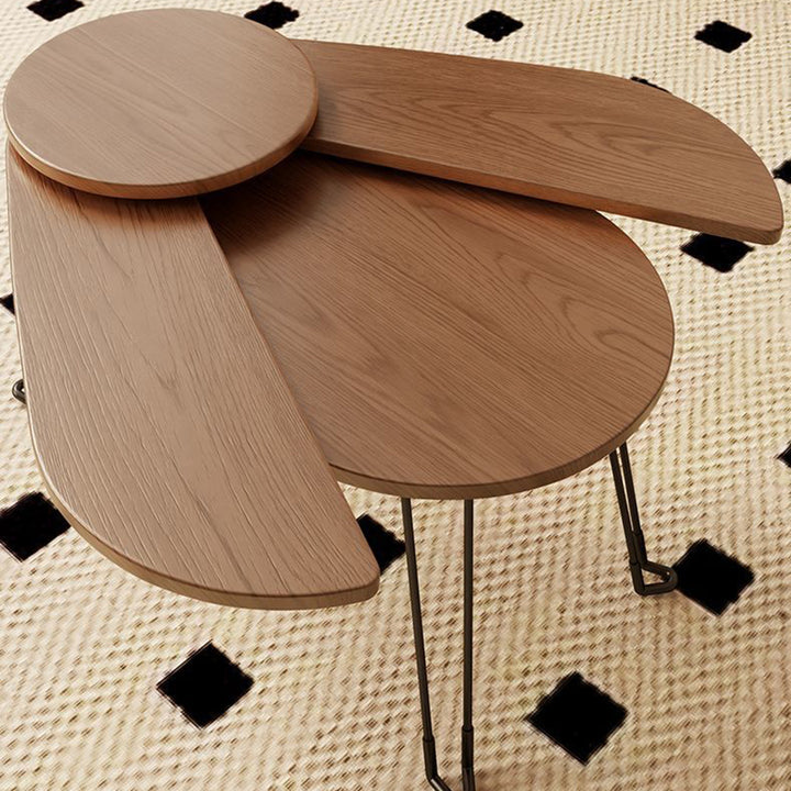 Table basse contemporaine en bois et métal en forme de scarabée avec design pliant pour salon et chambre 