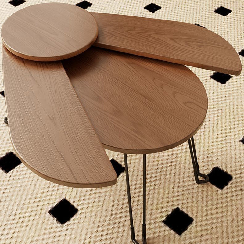 Mesa de café contemporánea creativa de madera y metal con forma de escarabajo con diseño plegable para sala de estar y dormitorio 