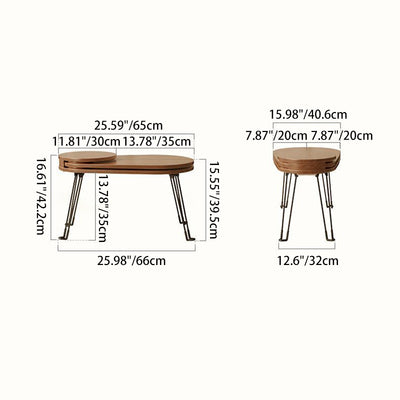 Mesa de café contemporánea creativa de madera y metal con forma de escarabajo con diseño plegable para sala de estar y dormitorio 