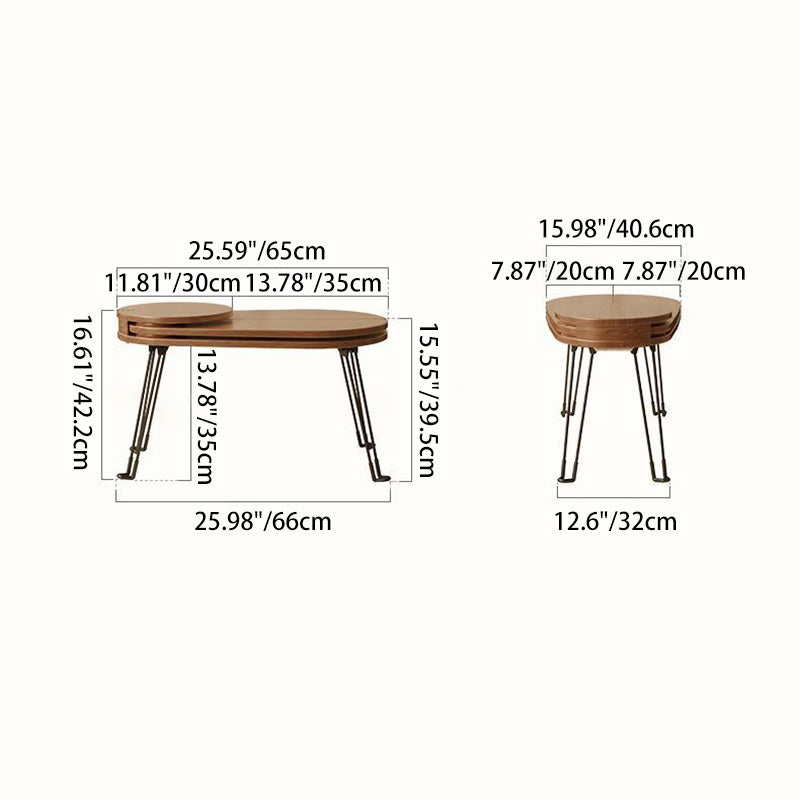 Mesa de café contemporánea creativa de madera y metal con forma de escarabajo con diseño plegable para sala de estar y dormitorio 
