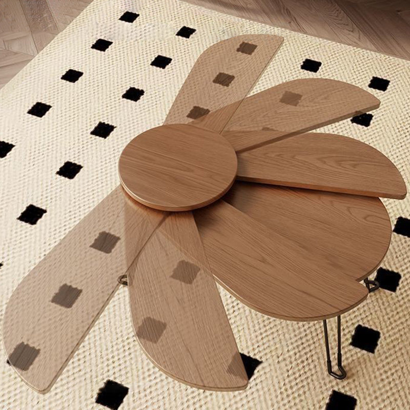 Mesa de café contemporánea creativa de madera y metal con forma de escarabajo con diseño plegable para sala de estar y dormitorio 