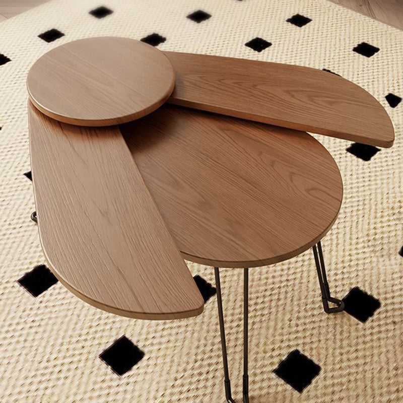 Mesa de café contemporánea creativa de madera y metal con forma de escarabajo con diseño plegable para sala de estar y dormitorio 