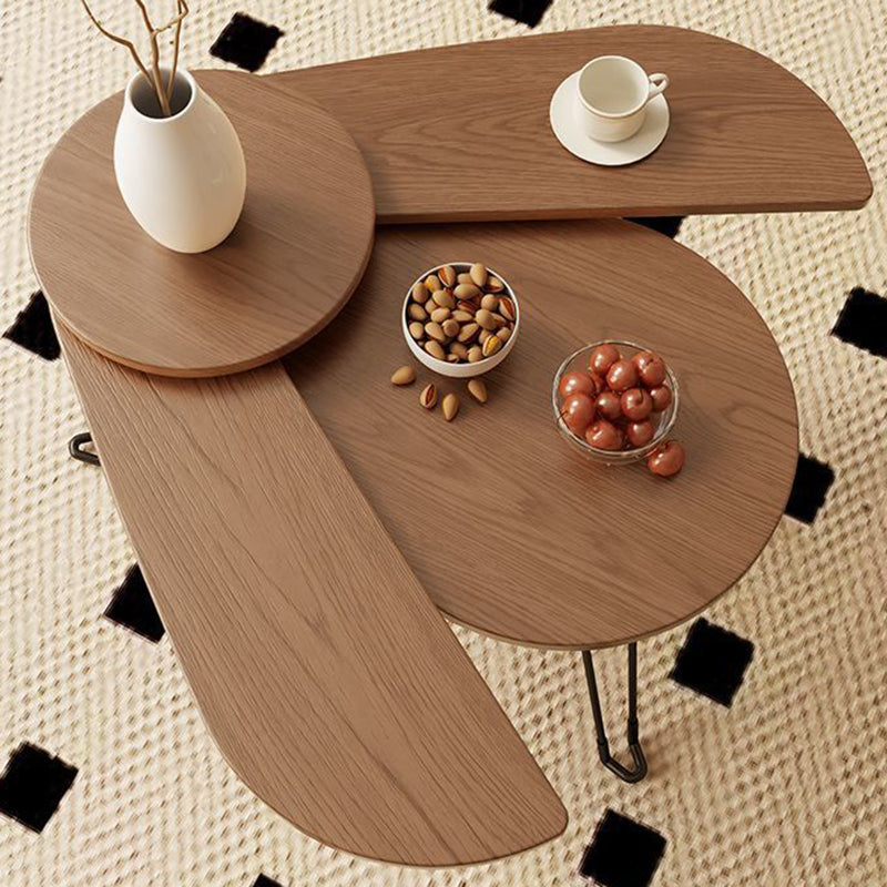 Mesa de café contemporánea creativa de madera y metal con forma de escarabajo con diseño plegable para sala de estar y dormitorio 