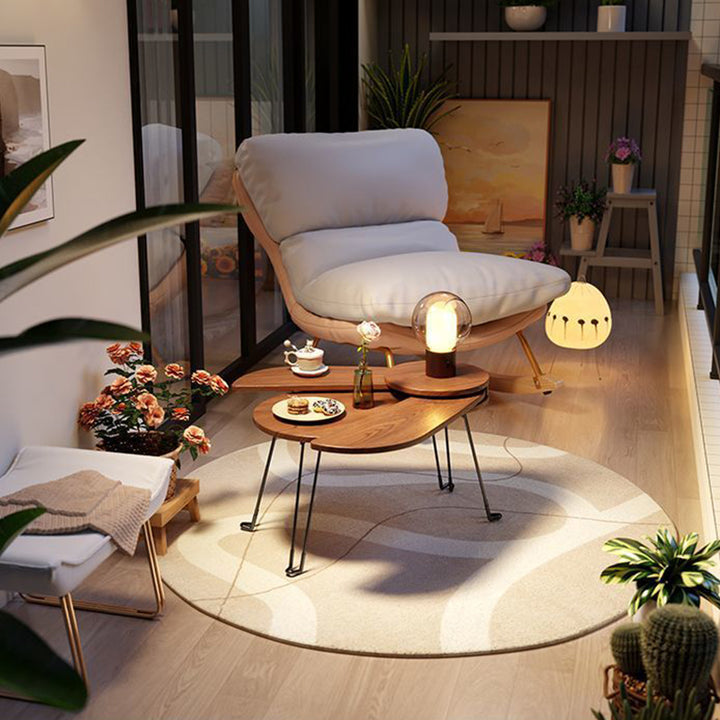 Table basse contemporaine en bois et métal en forme de scarabée avec design pliant pour salon et chambre 